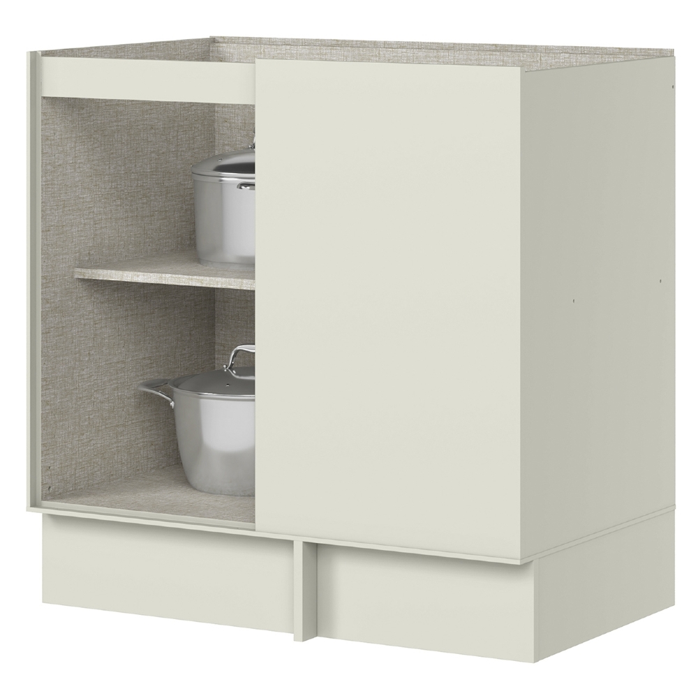Balcão de Cozinha Canto Reto 84cm Sem Tampo Amalfi Areia H02 - Mpozenato