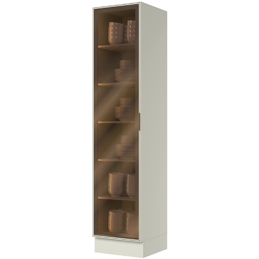 Cristaleira 1 Porta Vidro 50cm 100% MDF Amalfi Areia H02 - Mpozenato