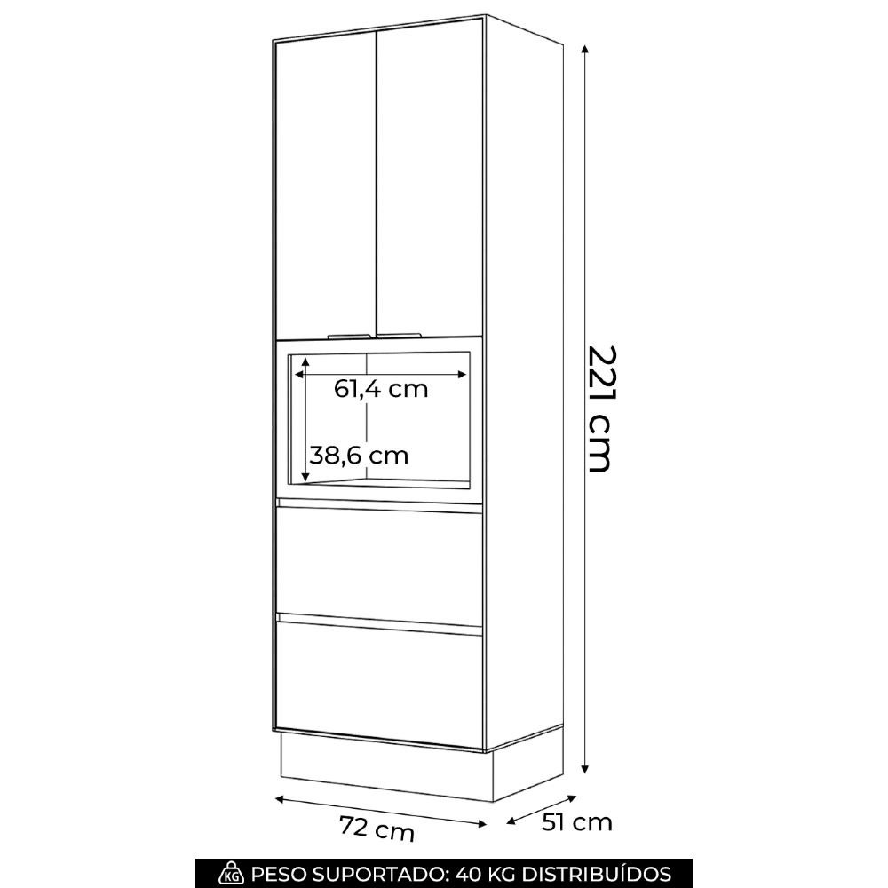 Paneleiro Torre Quente 72cm 1 Nicho Amalfi Areia H02 - Mpozenato