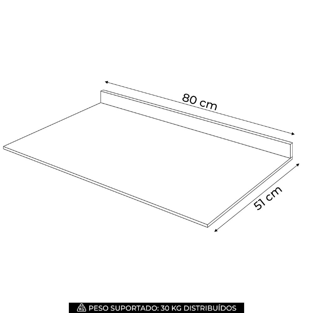 Tampo Para Balcão de Cozinha 80cm Amalfi Areia H02 - Mpozenato