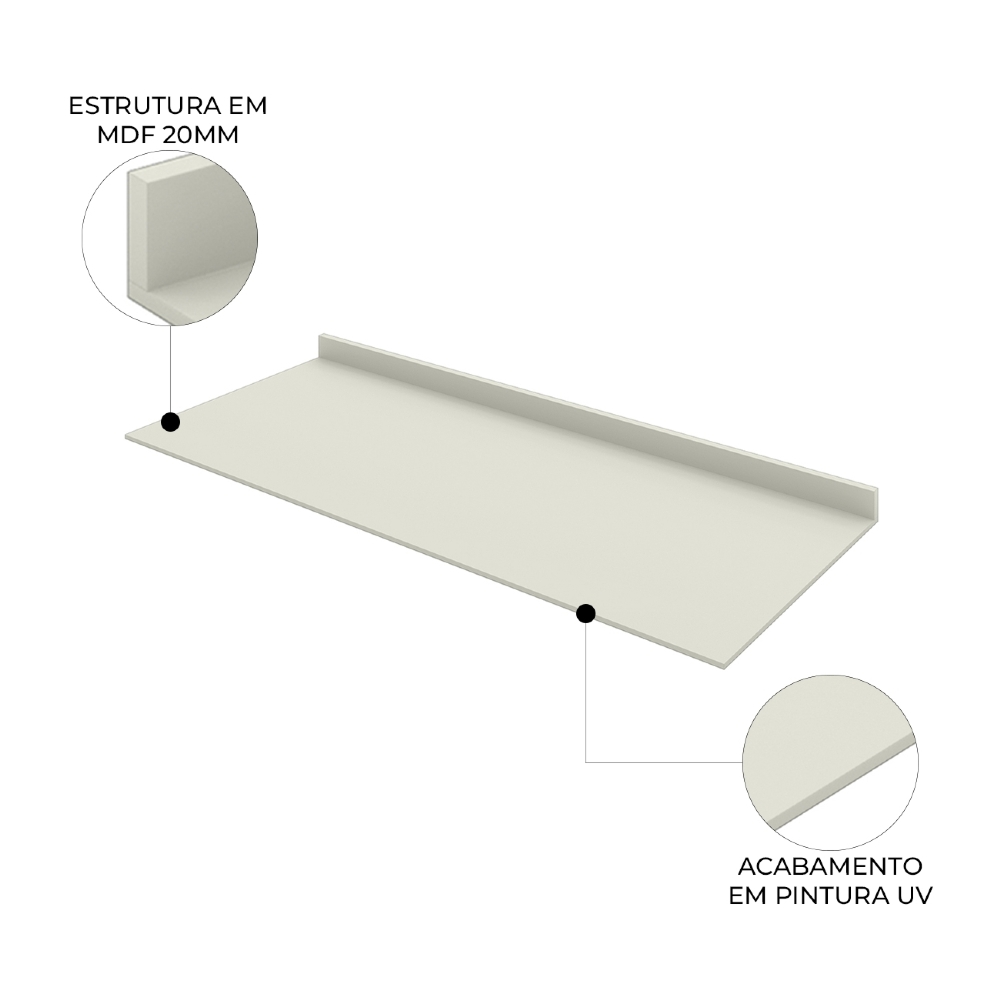 Tampo Para Balcão de Cozinha 120cm Amalfi Areia H02 - Mpozenato