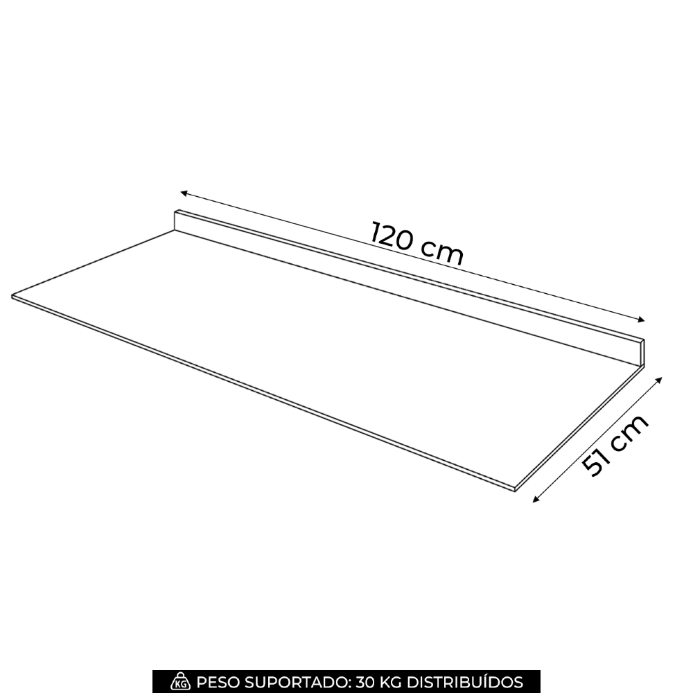Tampo Para Balcão de Cozinha 120cm Amalfi Cinamomo H02 - Mpozenato
