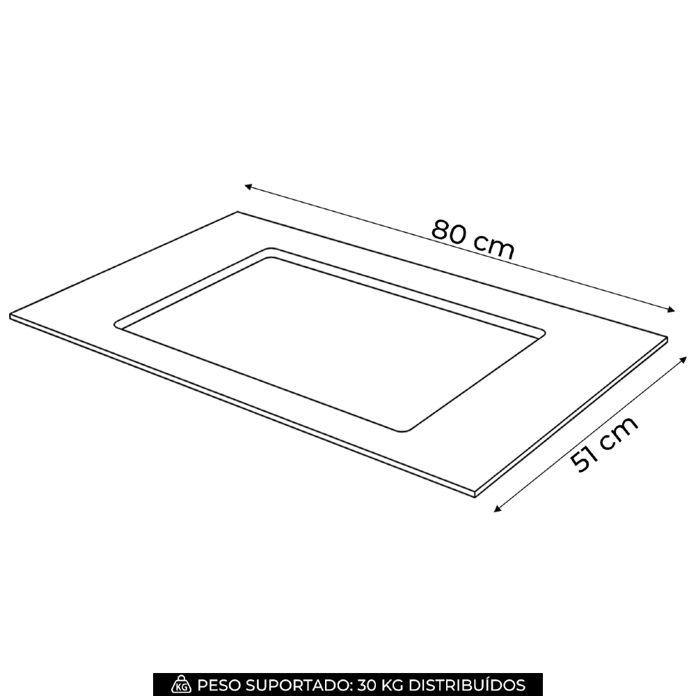 Tampo Para Balcão de Cozinha Cooktop 80cm Amalfi Cinamomo H02 - Mpozenato