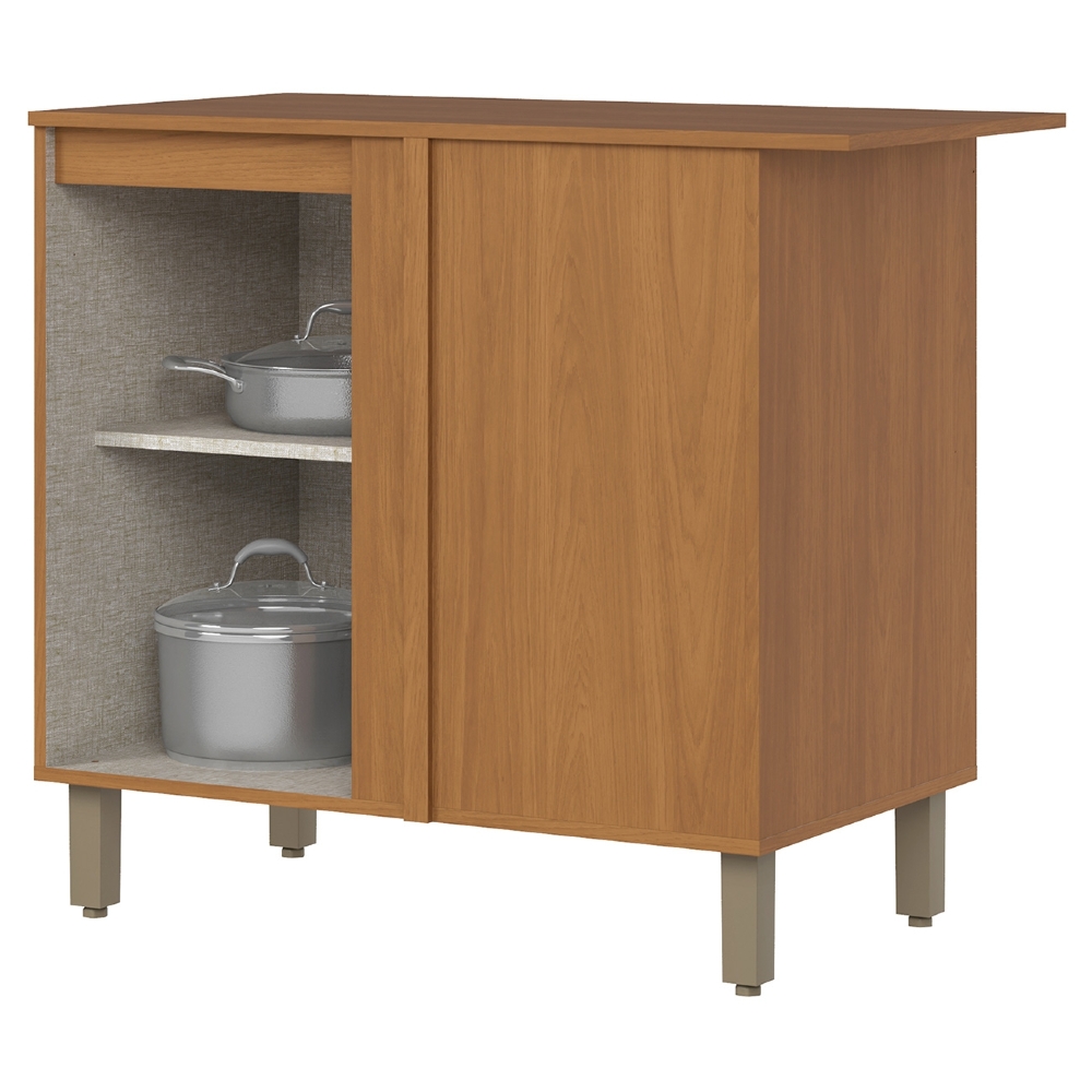 Balcão de Cozinha Canto Reto 94cm Versato Cinamomo/Off H02 - Mpozenato