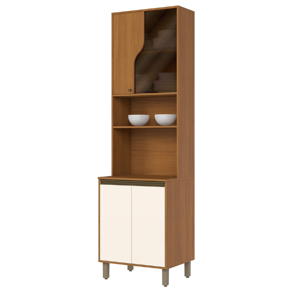 Paneleiro Torre Quente 63cm 1 Nicho Versato Cinamomo/Off H02 - Mpozenato
