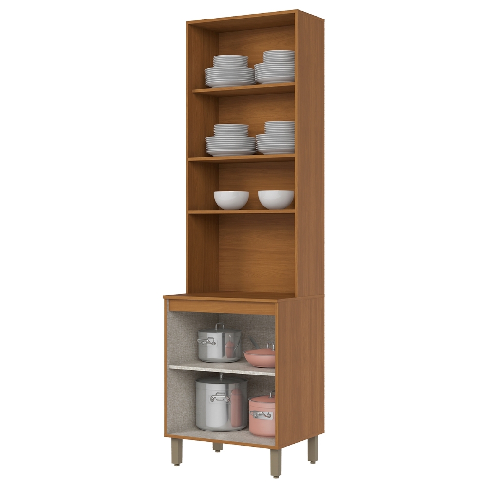 Paneleiro Torre Quente 63cm 1 Nicho Versato Cinamomo/Off H02 - Mpozenato