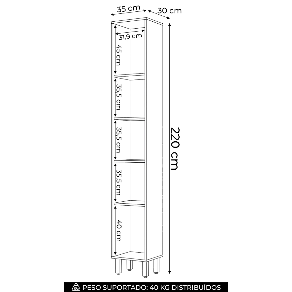 Paneleiro de Cozinha 35cm 1 Porta Versato Cinamomo H02 - Mpozenato