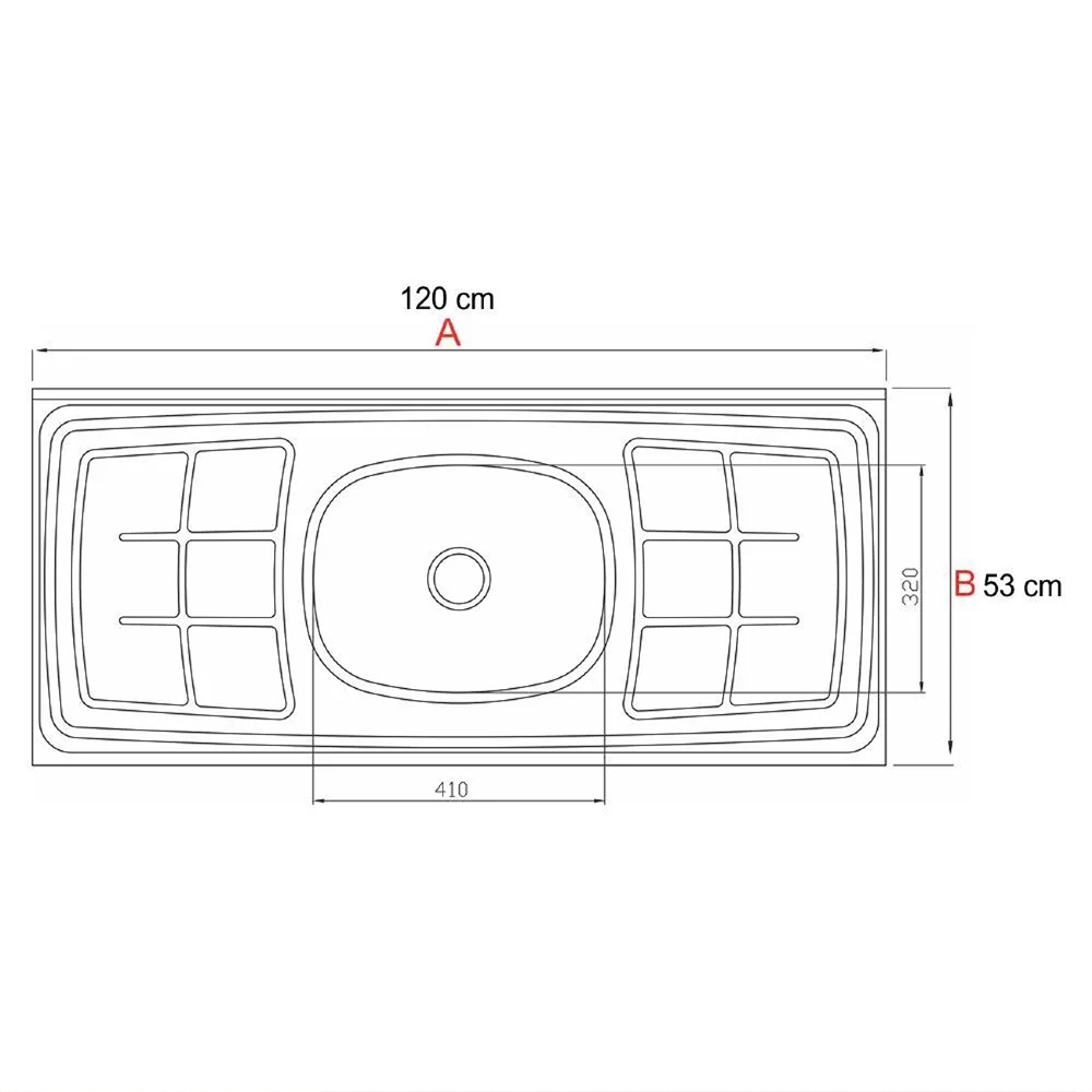 Balcão Gabinete Nathan com Pia Inox 120cm 2 Portas Branco - Nathy Móveis