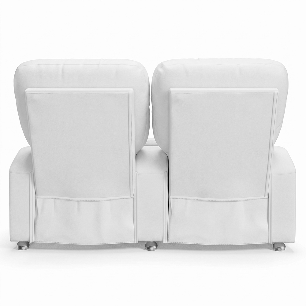 Poltrona Reclinável Para Cinema 2 Lugares Praddo FH9 PU Branco - Mpozenato