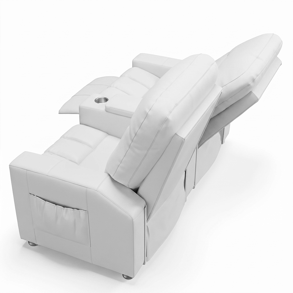 Poltrona Reclinável Para Cinema 2 Lugares Praddo FH9 PU Branco - Mpozenato