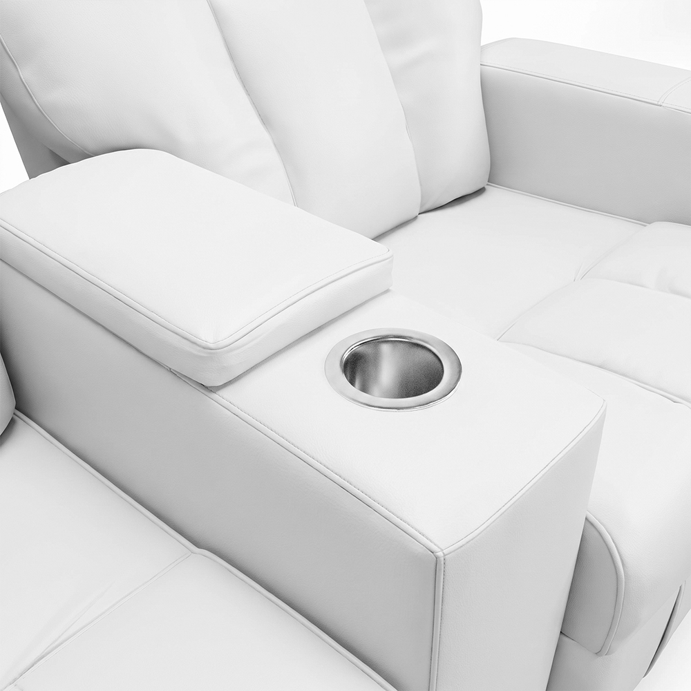 Poltrona Reclinável Para Cinema 2 Lugares Praddo FH9 PU Branco - Mpozenato