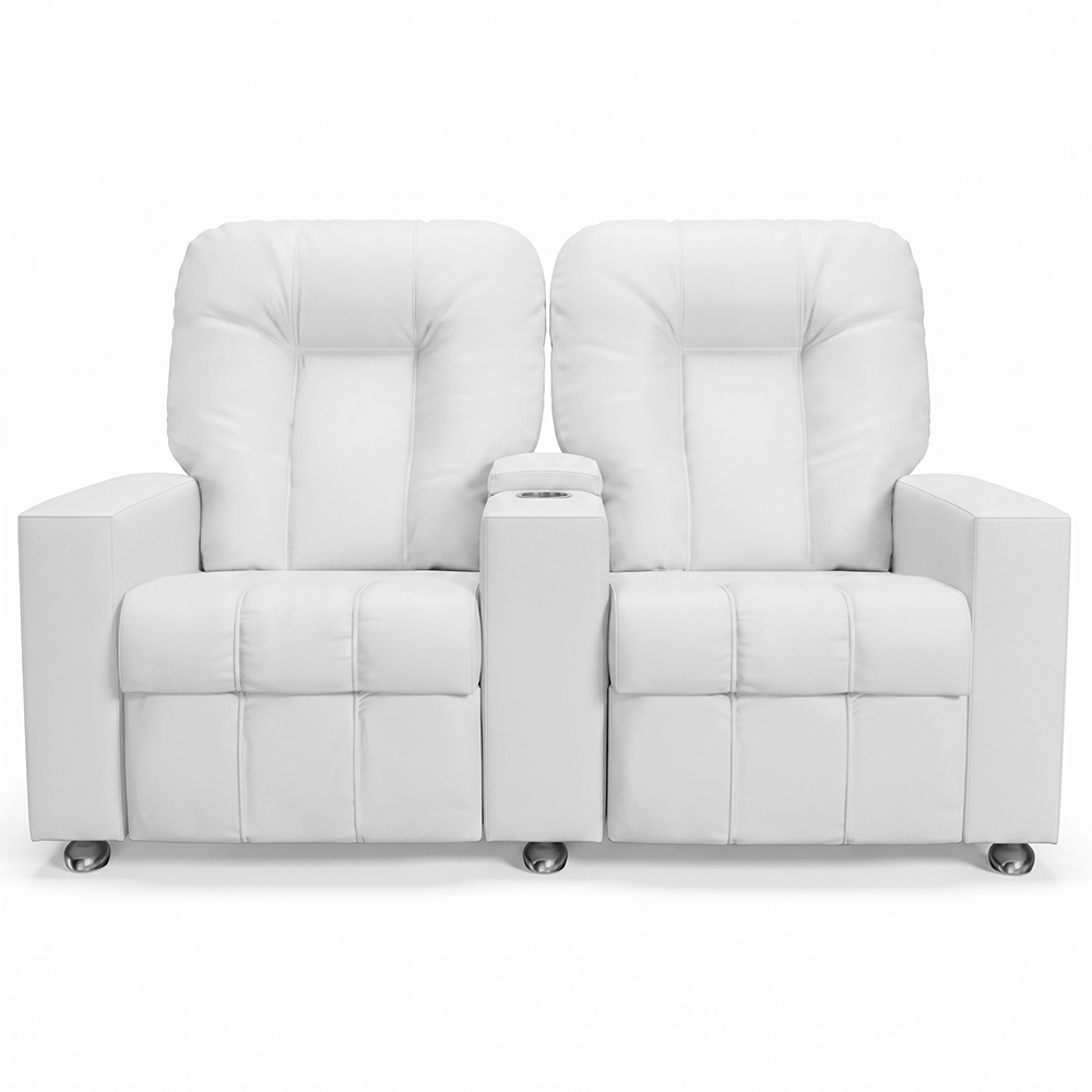 Poltrona Reclinável Para Cinema 2 Lugares Praddo FH9 PU Branco - Mpozenato