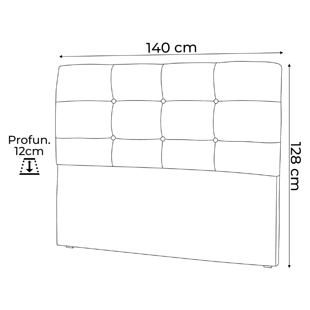 Cabeceira Casal Cama Box 140cm London Veludo Preto - JS Móveis