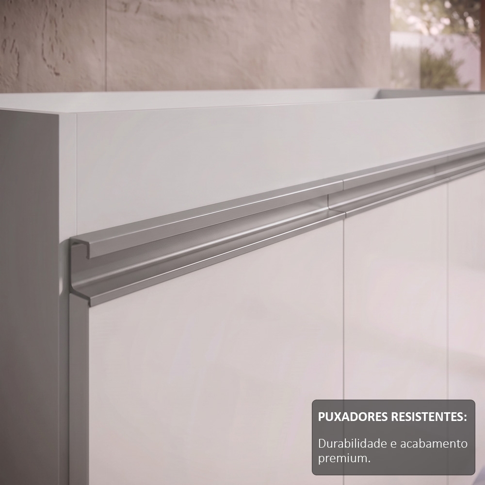 Balcão Gabinete Para Pia 160cm Sem Tampo 3 Portas Karen Z49 Branco - Mpozenato