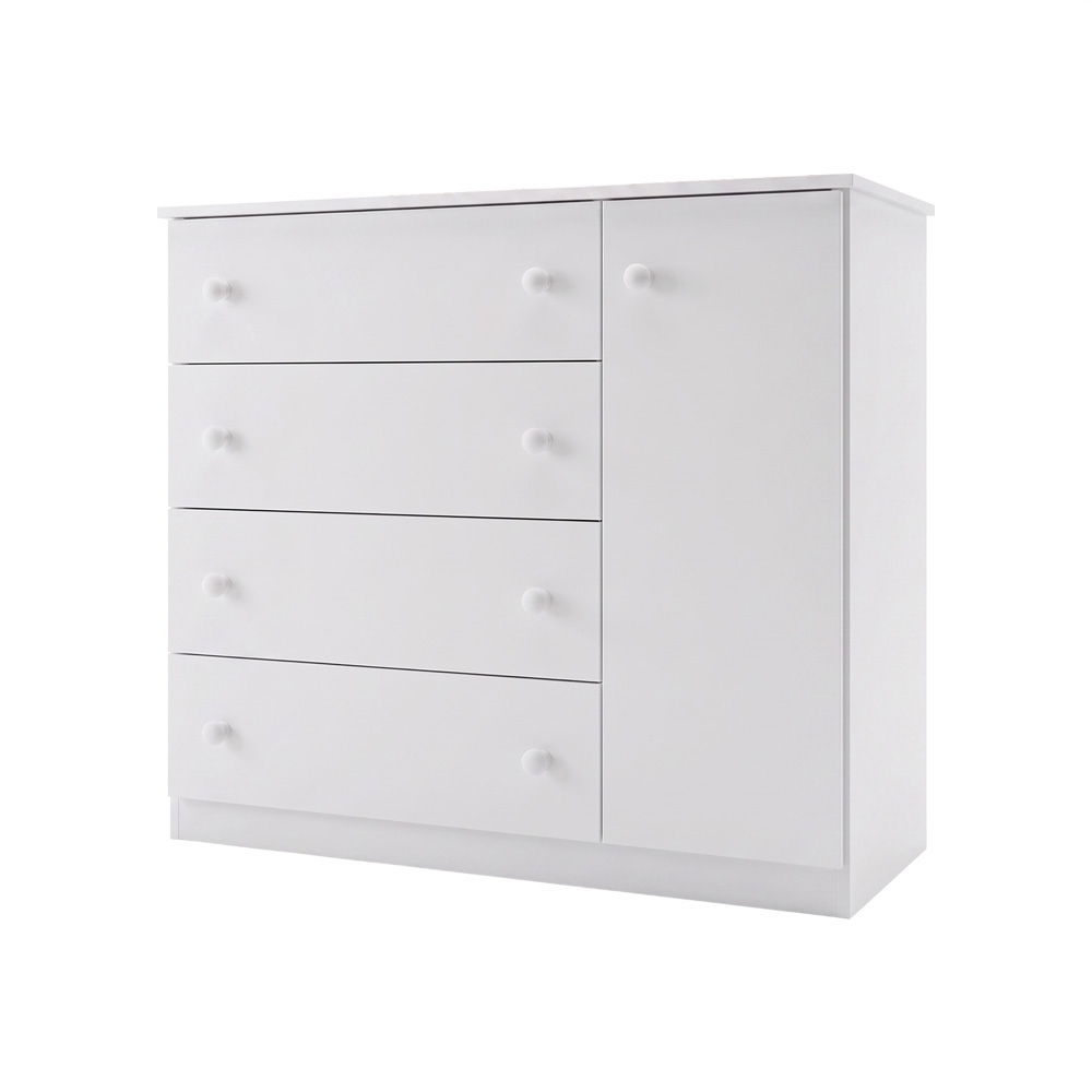 Cômoda Infantil Helena 01 Porta e 04 Gavetas Branco - Phoenix