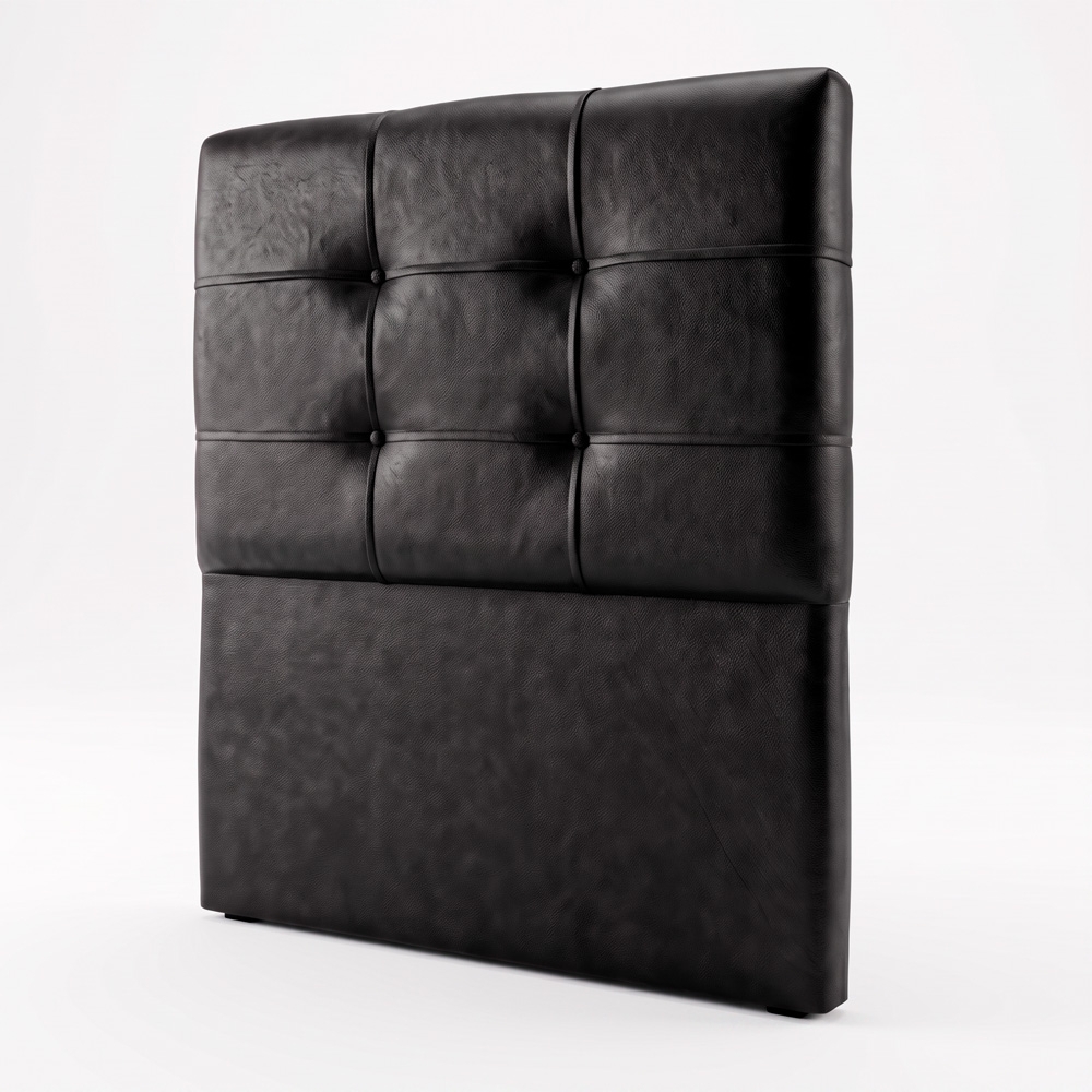 Cabeceira Solteiro Cama Box 90 cm London Sintético Preto - JS Móveis