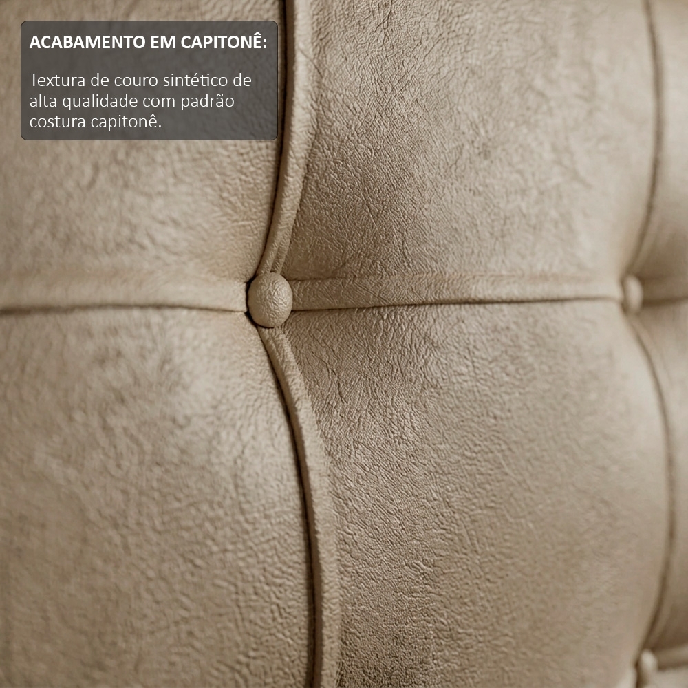 Cabeceira Solteiro Cama Box 90 cm London Sintético Areia - JS Móveis