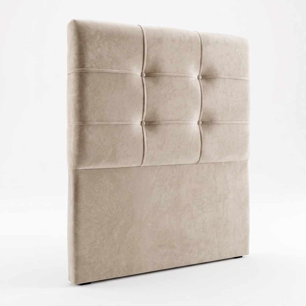 Cabeceira Cama Box Solteiro 90cm London Veludo Bege - JS Móveis