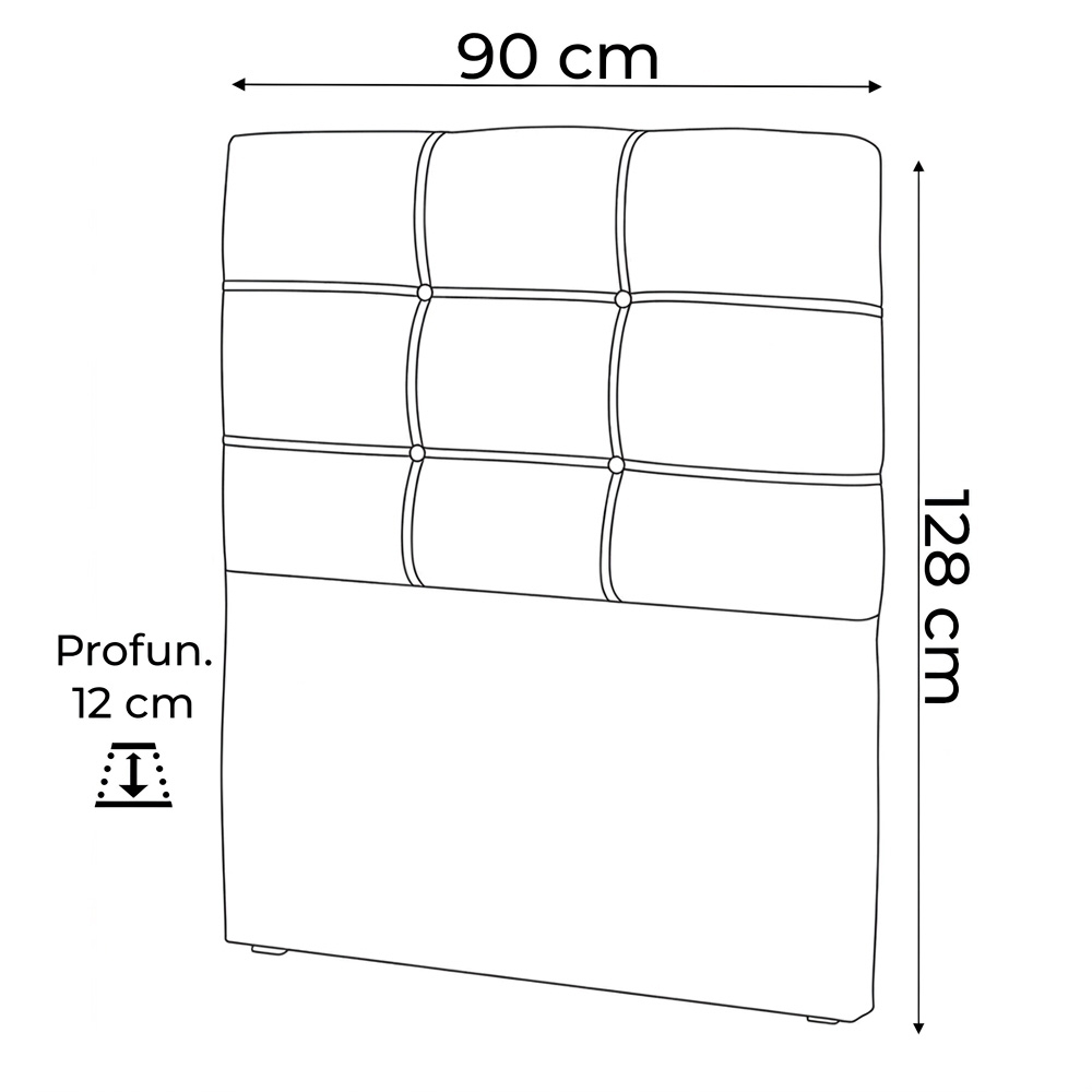 Cabeceira Cama Box Solteiro 90cm London Veludo Bege - JS Móveis