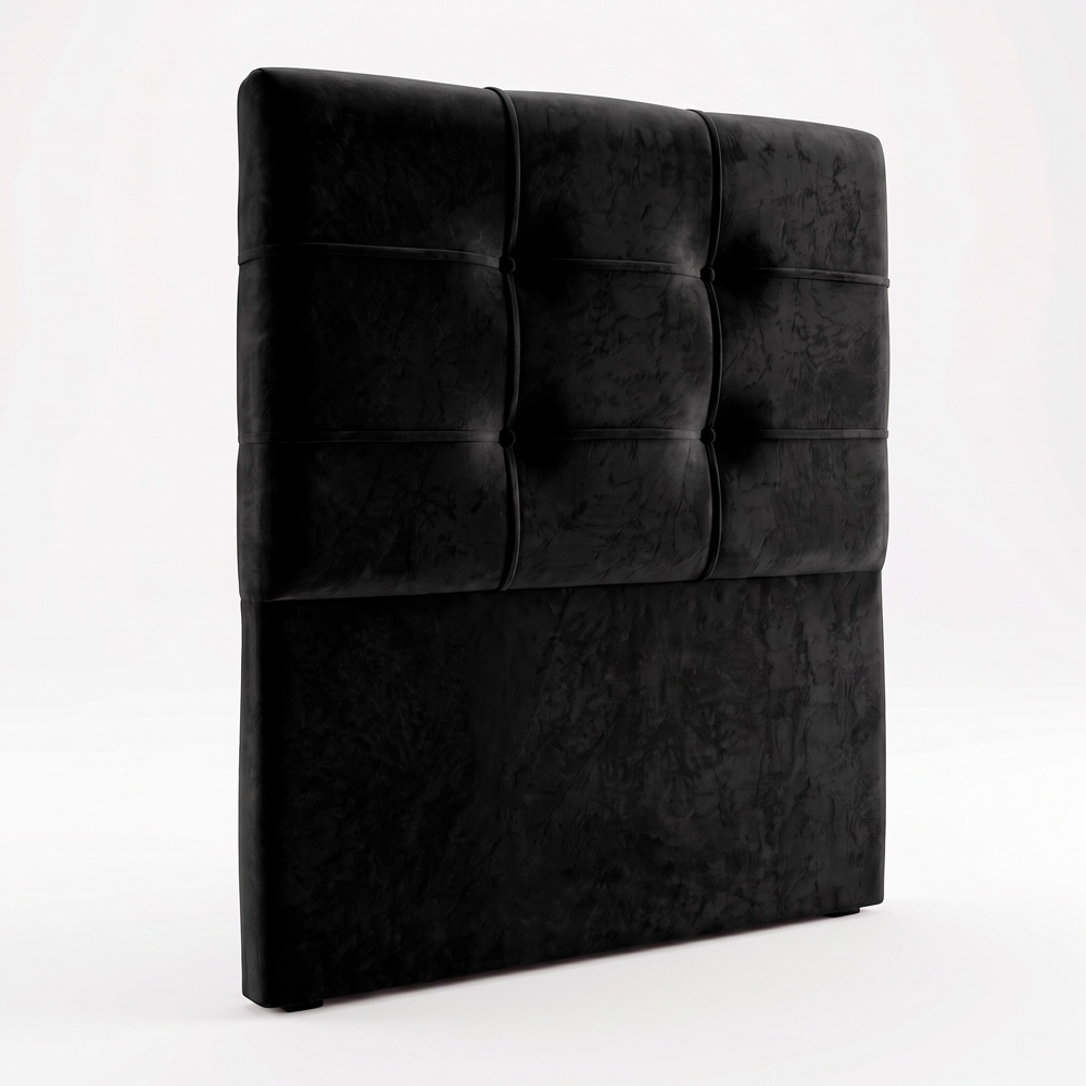 Cabeceira Cama Box Solteiro 90cm London Veludo Preto - JS Móveis