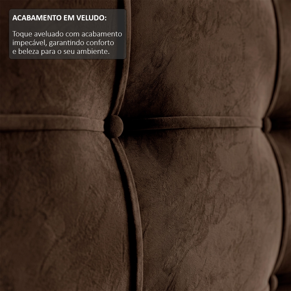 Cabeceira Cama Box Casal Queen 160cm London Veludo Chocolate - JS Móveis