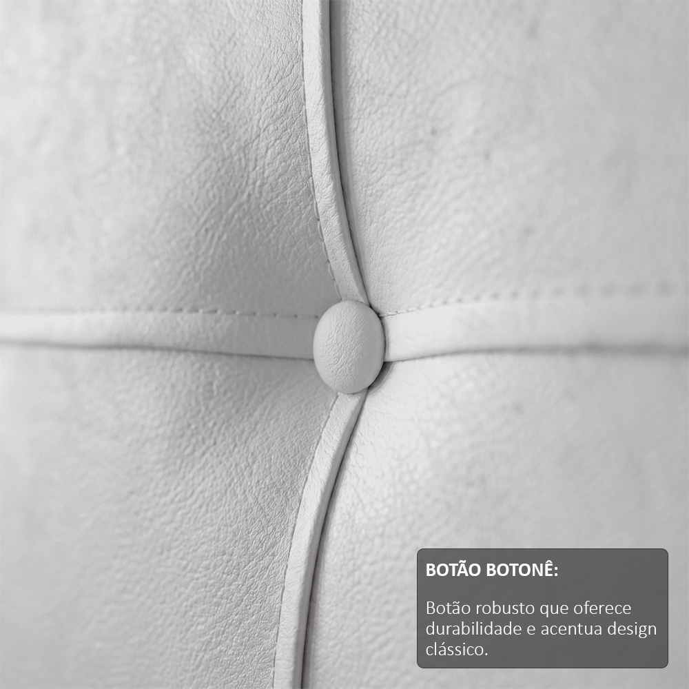 Cabeceira Casal Cama Box 195 cm London Corano Branco - JS Móveis