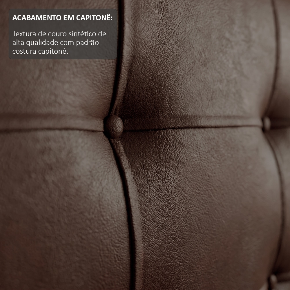 Cabeceira Casal Cama Box 195 cm London Corano Marrom - JS Móveis
