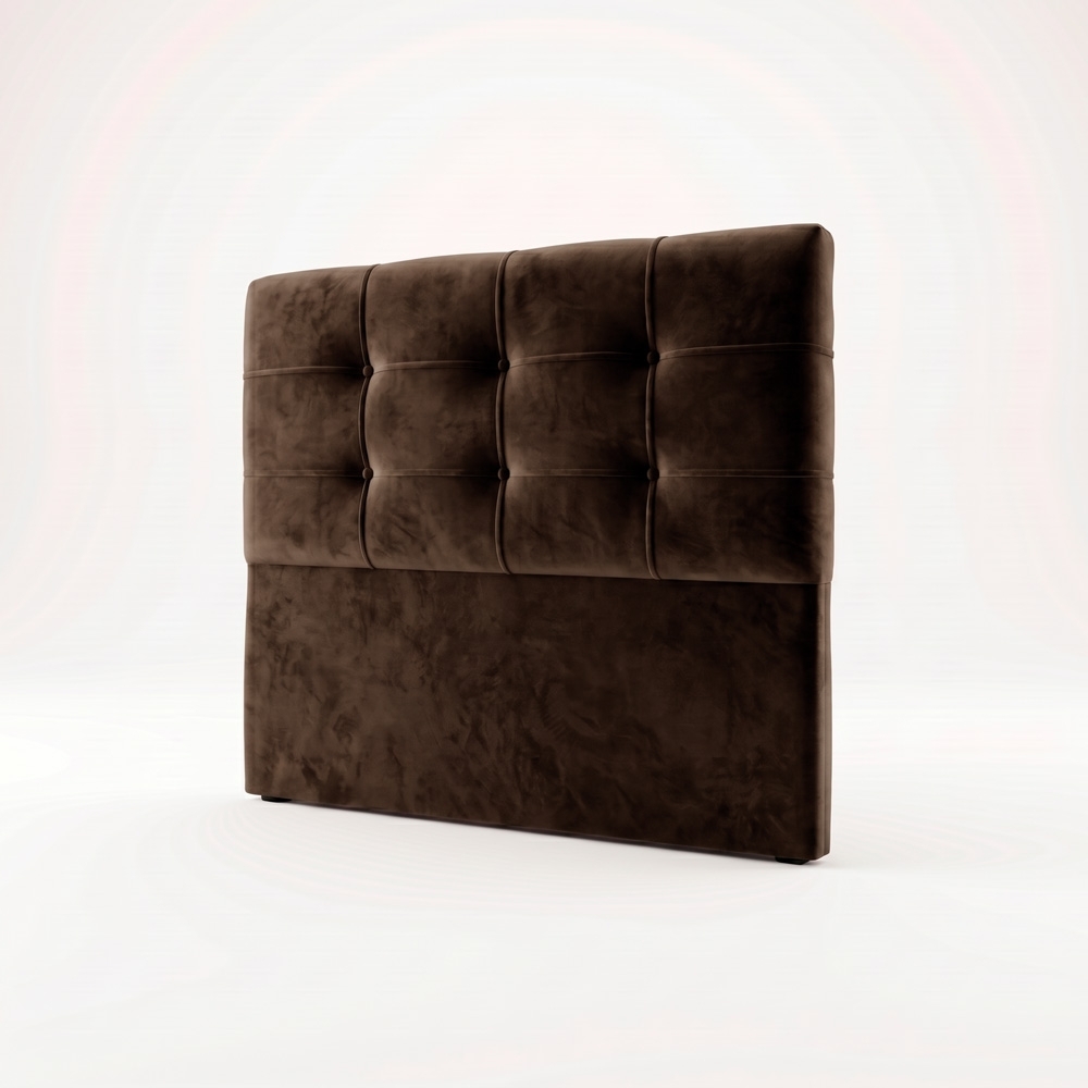 Cabeceira Cama Box Casal King 195cm London Veludo Chocolate - JS Móveis