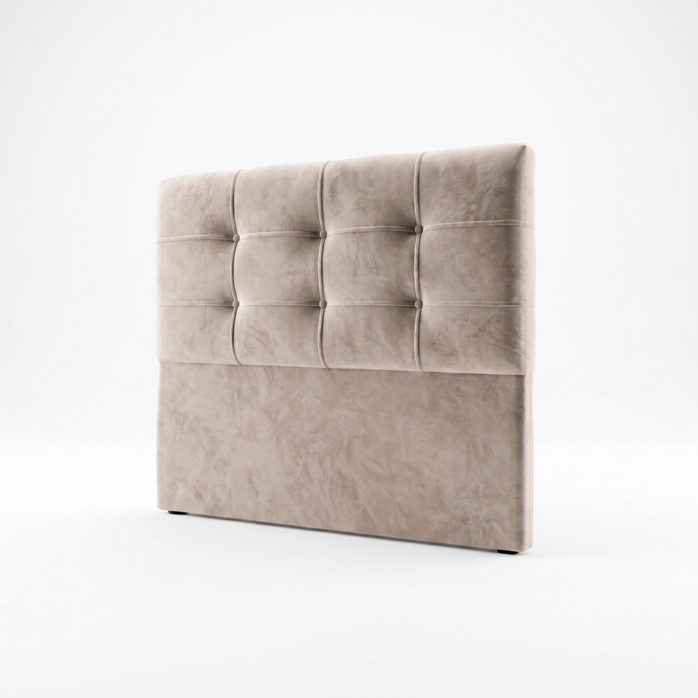 Cabeceira Cama Box Casal King 195cm London Veludo Bege - JS Móveis