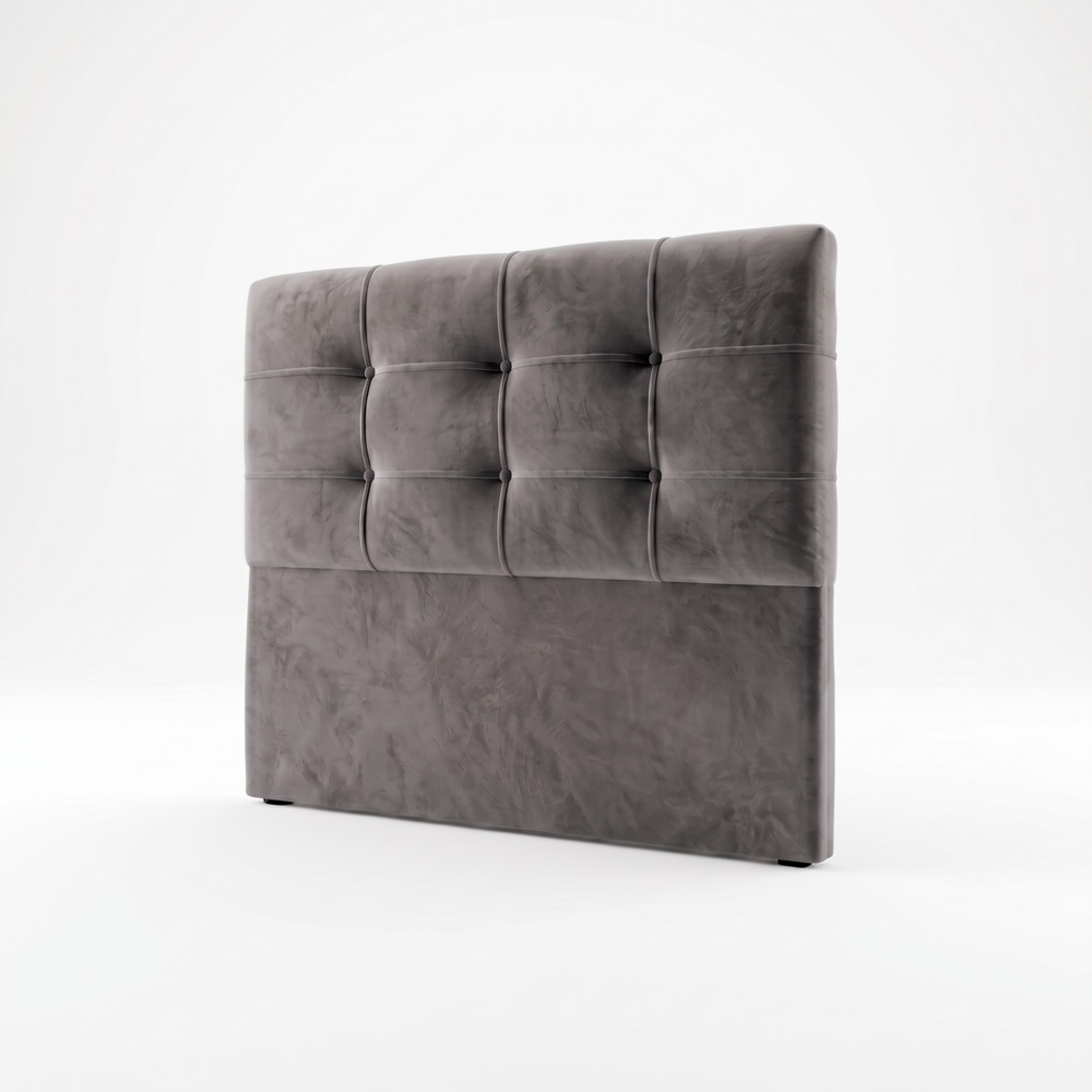 Cabeceira Cama Box Casal King 195cm London Veludo Cinza - JS Móveis