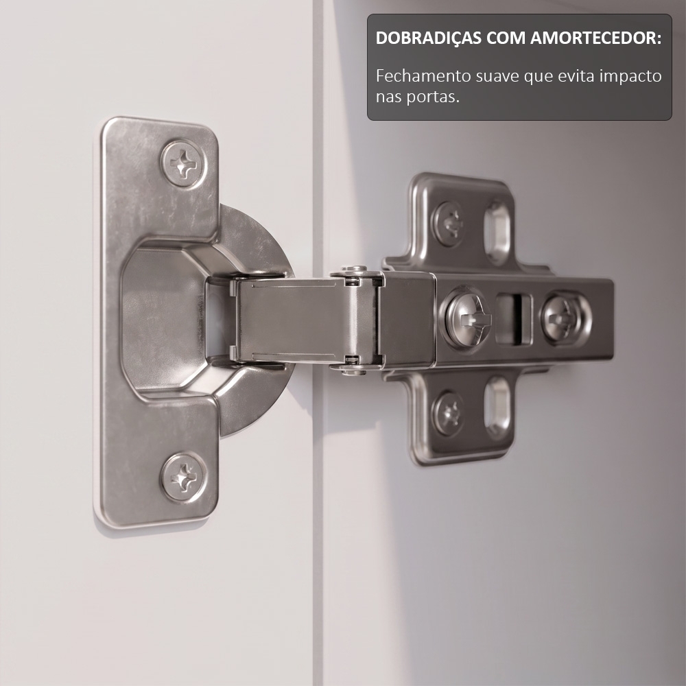 Balcão Cozinha 120cm Para Pia Com 2 Portas Zaya Branco T01  - Mpozenato