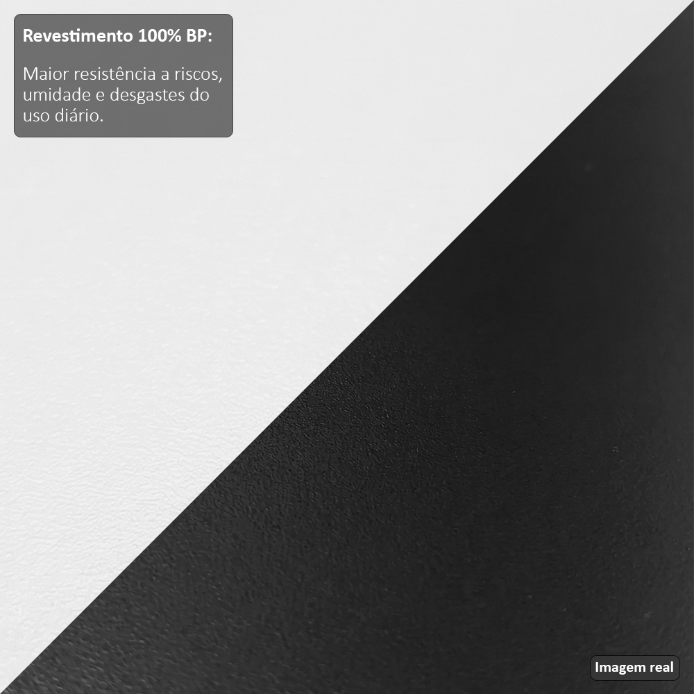 Armário Aéreo Argélia e Balcão Gabinete Para Pia 150cm sem Tampo Marrocos  Branco/Preto - Lumil Móveis