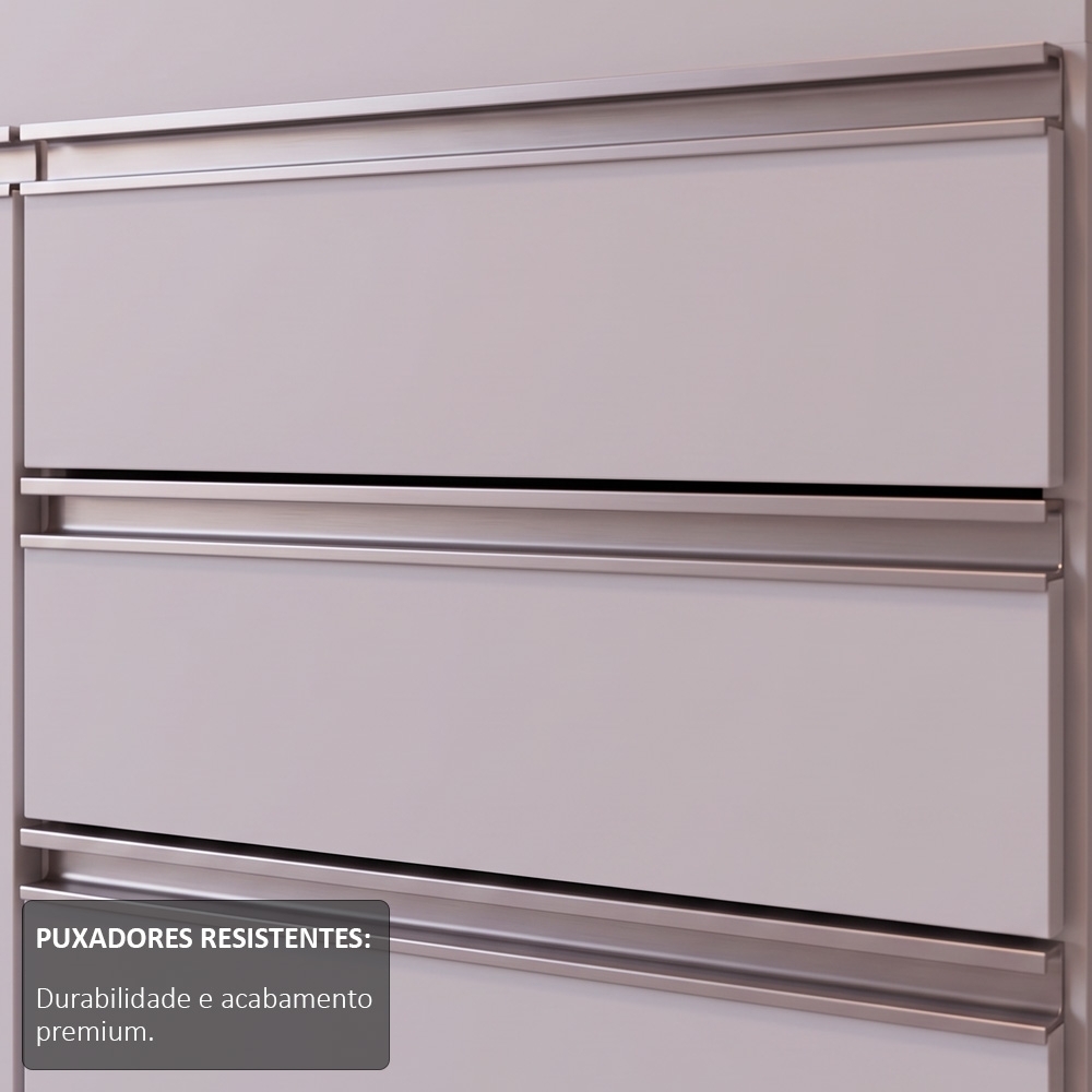Armário de Cozinha Argélia e Balcão Gabinete 150cm sem Tampo Marrocos Cinza Claro - Lumil