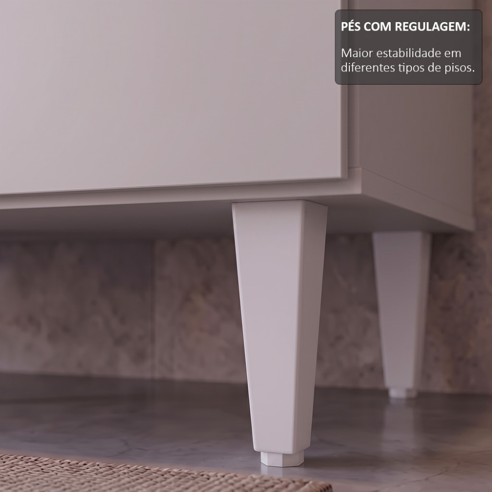 Armário de Cozinha Argélia e Balcão Gabinete 150cm sem Tampo Marrocos Cinza Claro - Lumil