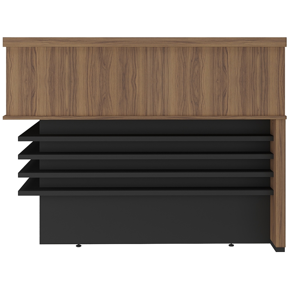 Balcão de Atendimento em L 147x147cm Corp A06 Nogal/Preto - Mpozenato
