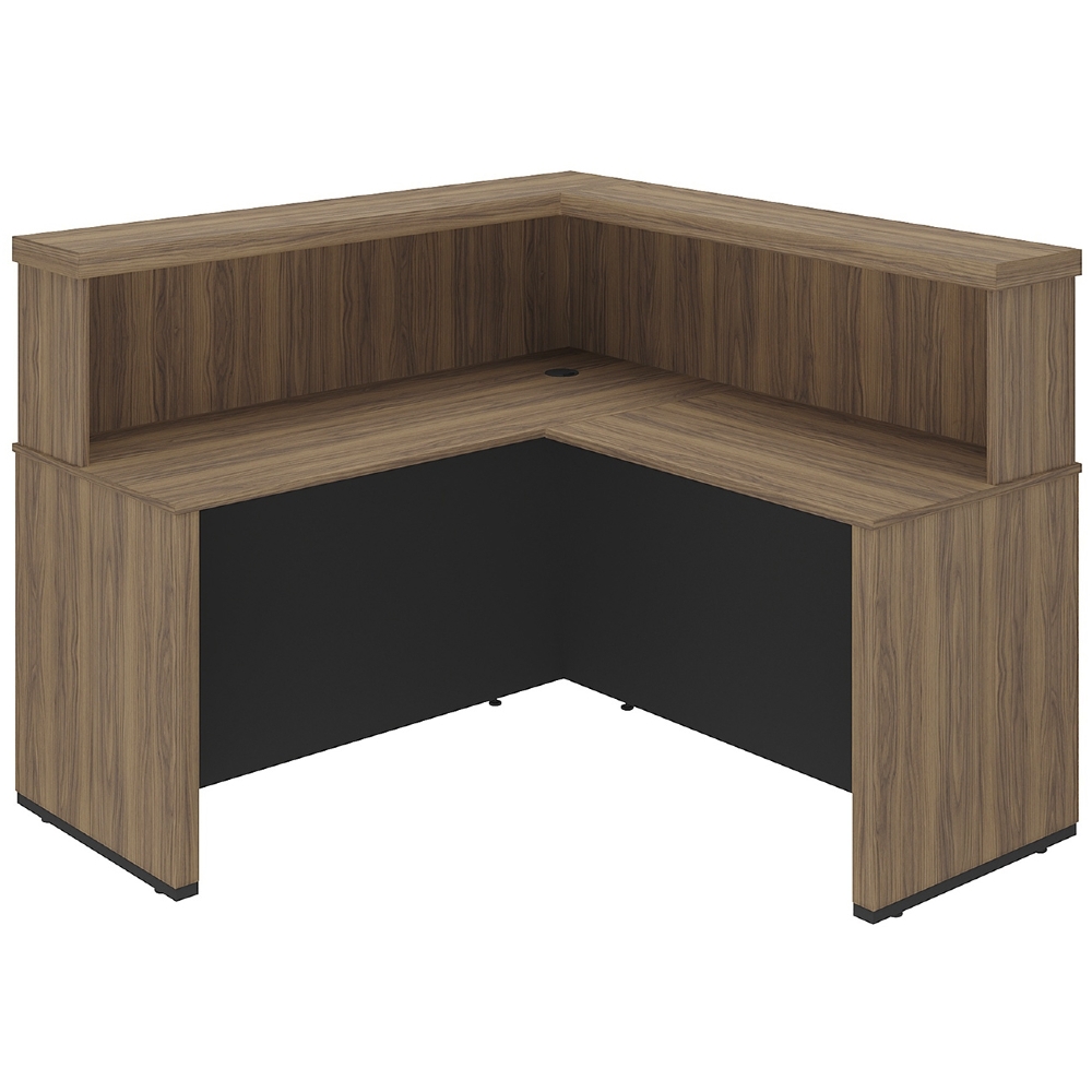 Balcão de Atendimento em L 147x147cm Corp A06 Nogal/Preto - Mpozenato