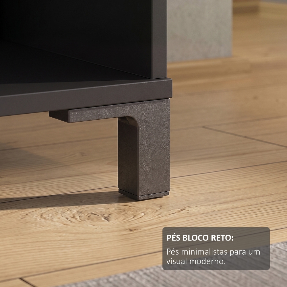 Mesa Escrivaninha com Estante Orizon A06 Concreto/Preto - Mpozenato