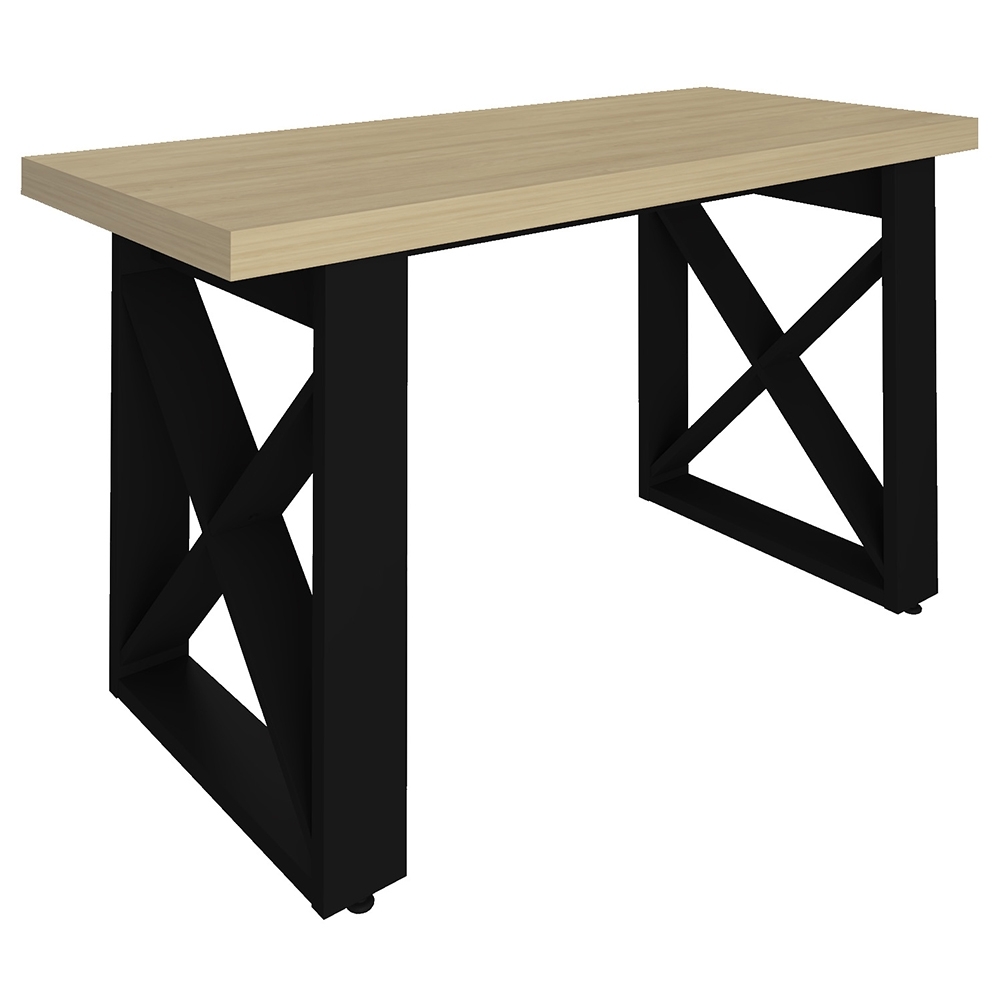 Mesa Para Computador Escrivaninha 135cm Hive Carvalho/Preto A06 - Mpozenato