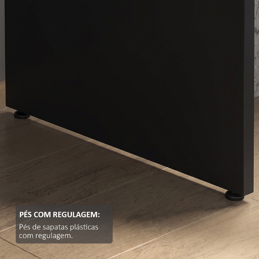Mesa Para Computador Escrivaninha 120cm Level Preto A06 - Mpozenato