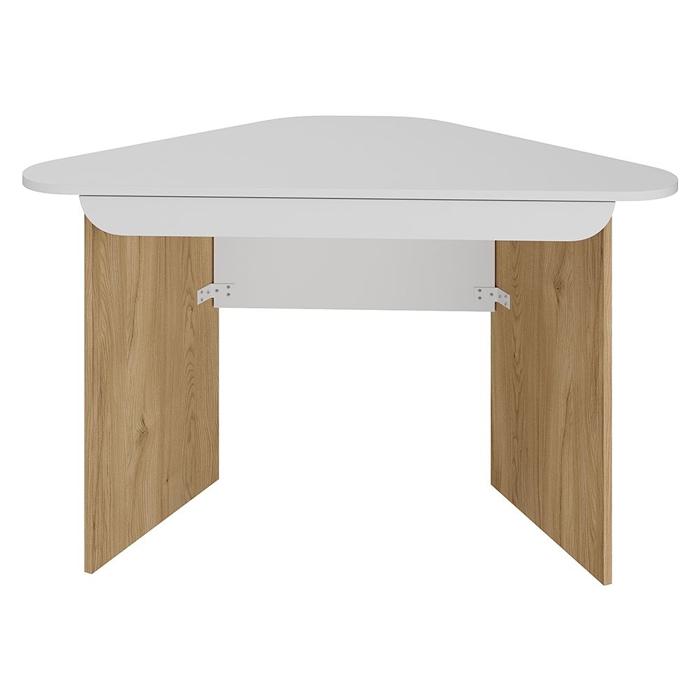Mesa de Escritório Canto Elon 127cm Branco/Olmo A06 - Mpozenato