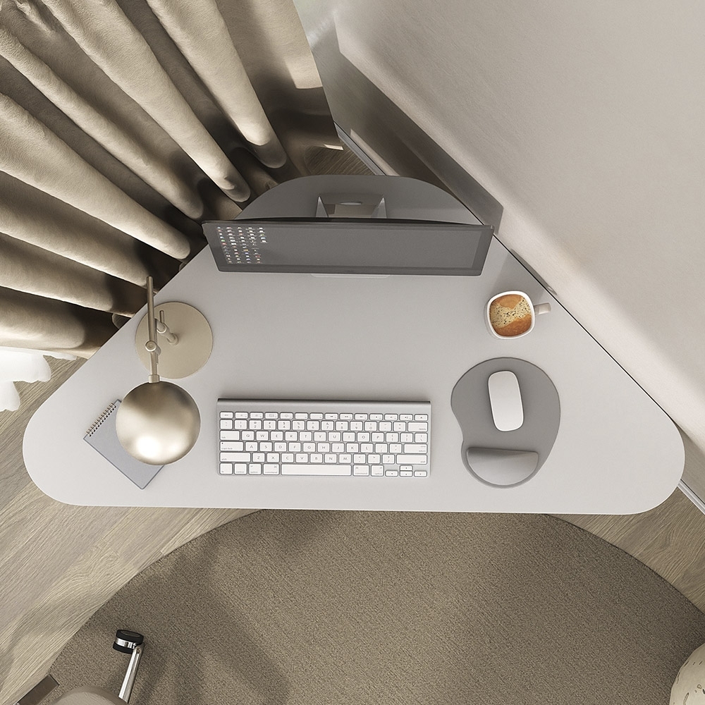 Mesa de Escritório Canto Elon 127cm Branco/Olmo A06 - Mpozenato