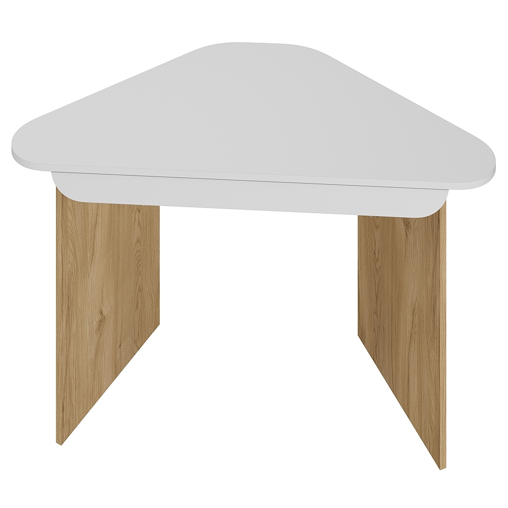 Mesa de Escritório Canto Elon 127cm Branco/Olmo A06 - Mpozenato