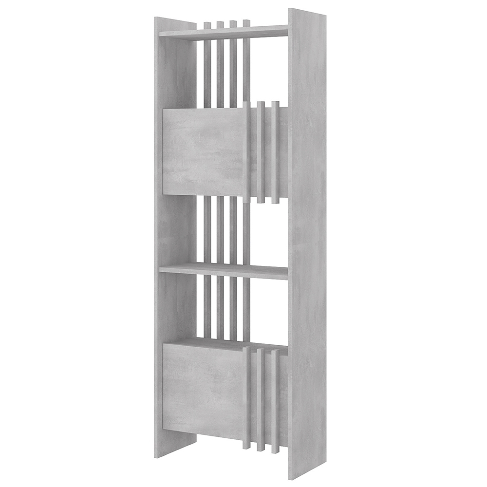 Estante Livreiro 64cm 2 Portas e Nichos Atria Concreto A06 - Mpozenato