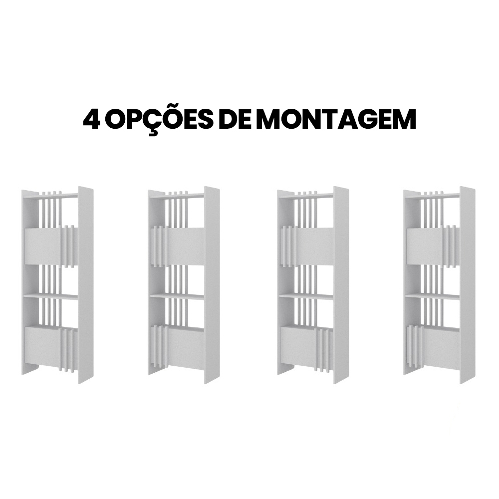 Estante Livreiro 64cm 2 Portas e Nichos Atria Terrazza A06 - Mpozenato
