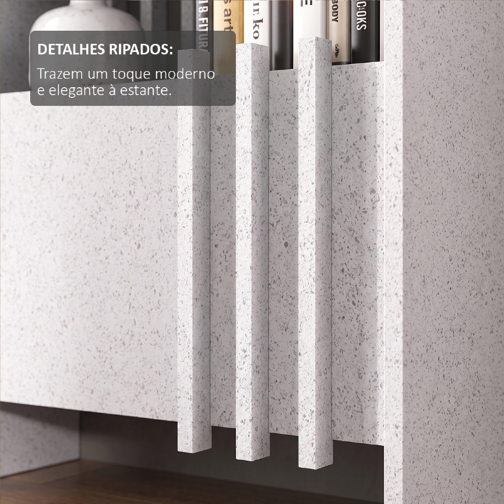 Estante Livreiro 64cm 2 Portas e Nichos Atria Terrazza A06 - Mpozenato