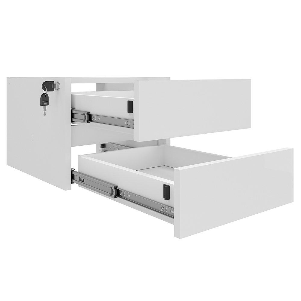 Gaveteiro Suspenso 2 Gavetas Triumph A06 Branco - Mpozenato