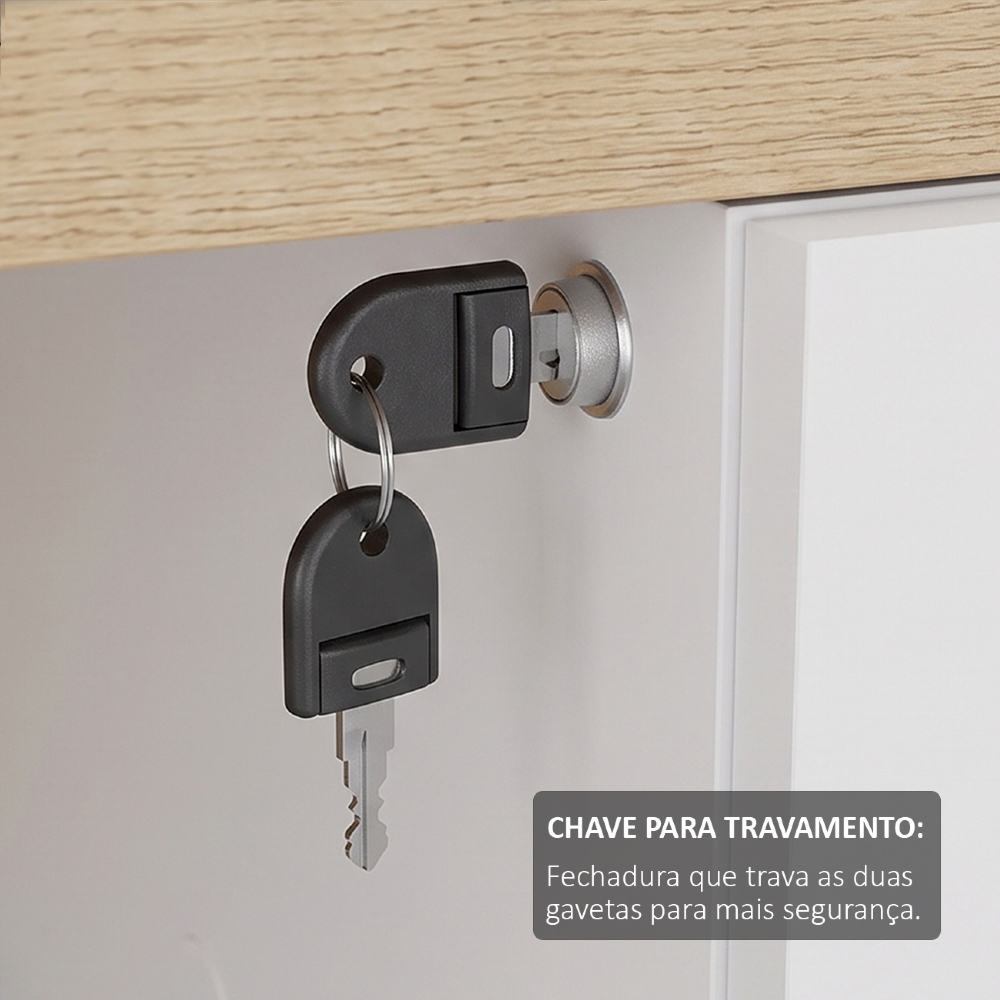 Gaveteiro Suspenso 2 Gavetas Triumph A06 Branco - Mpozenato