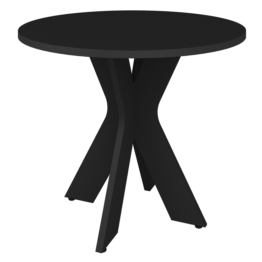 Mesa Para Escritório Redonda 90cm Orbit Preto A06 - Mpozenato