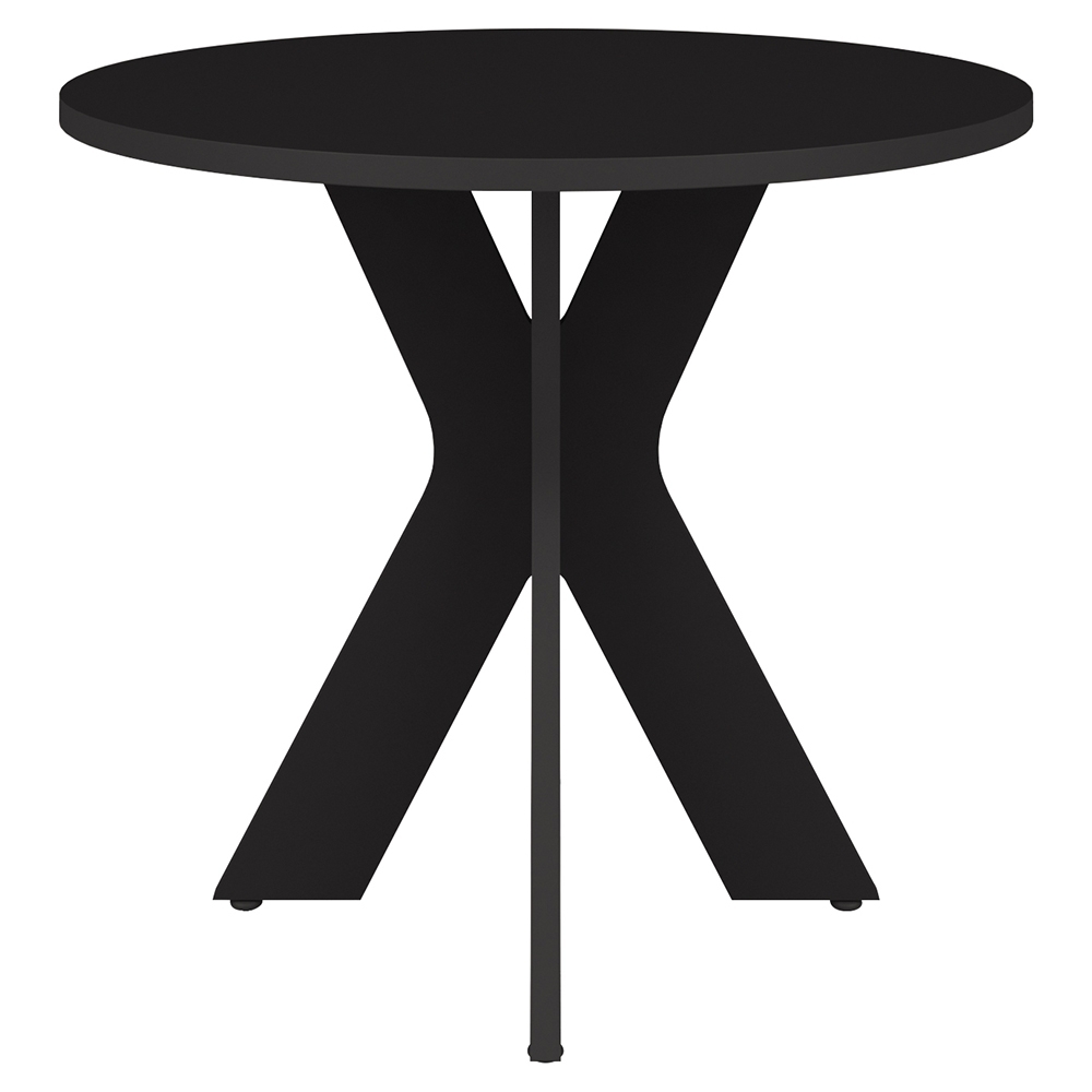 Mesa Para Escritório Redonda 90cm Orbit Preto A06 - Mpozenato