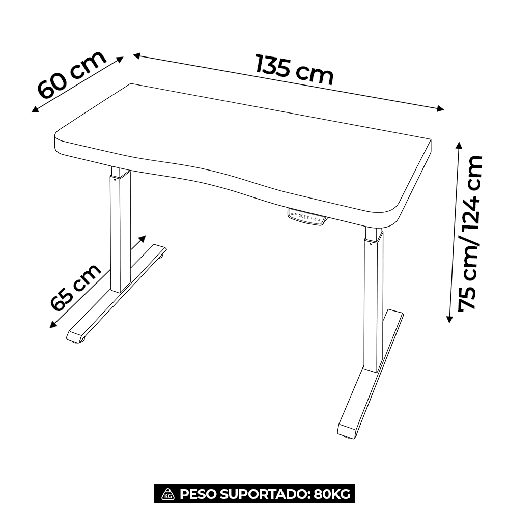 Mesa Para Computador C/ Regulagem Altura 135cm Tivoli Branco A06 - Mpozenato